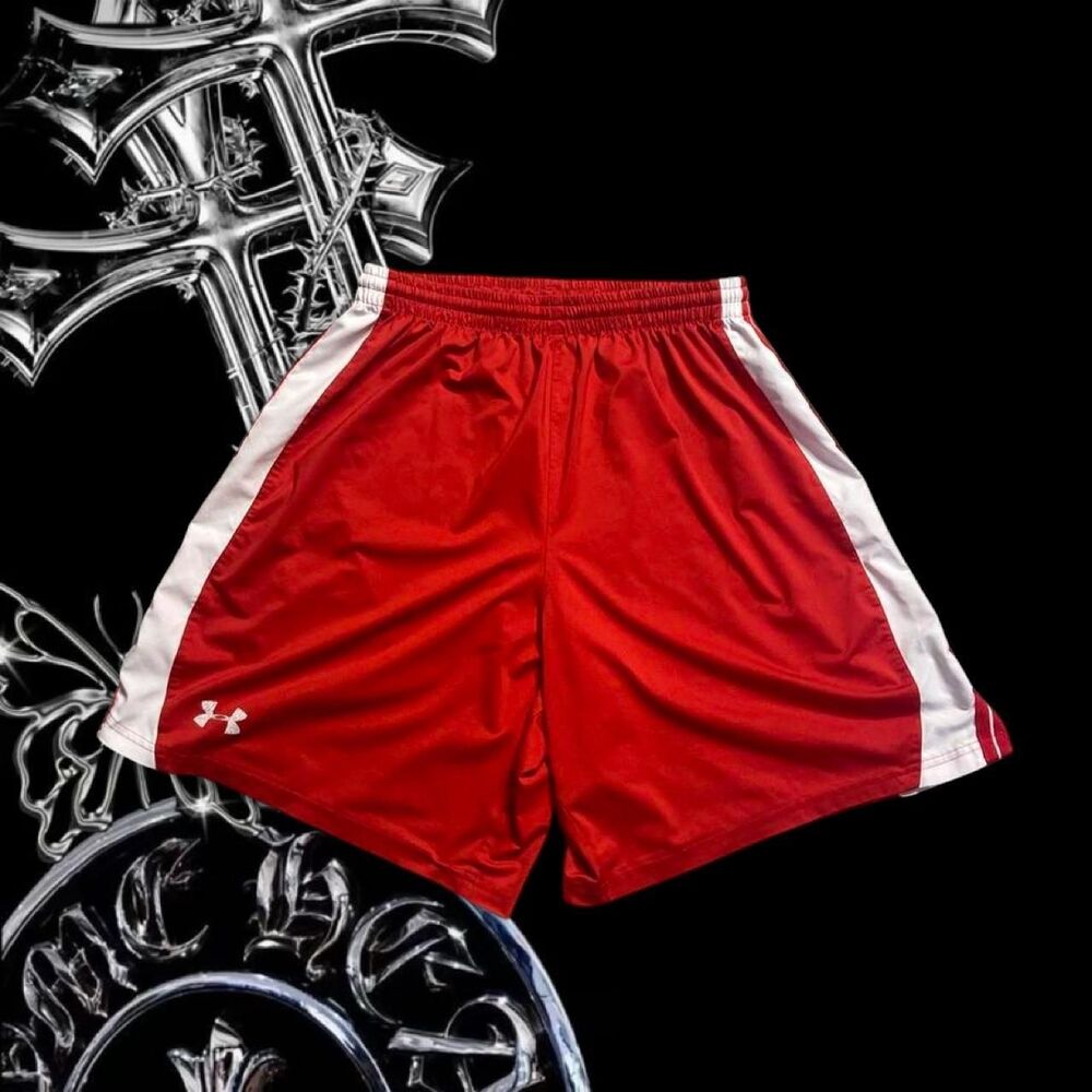 Under Armour red running shorts